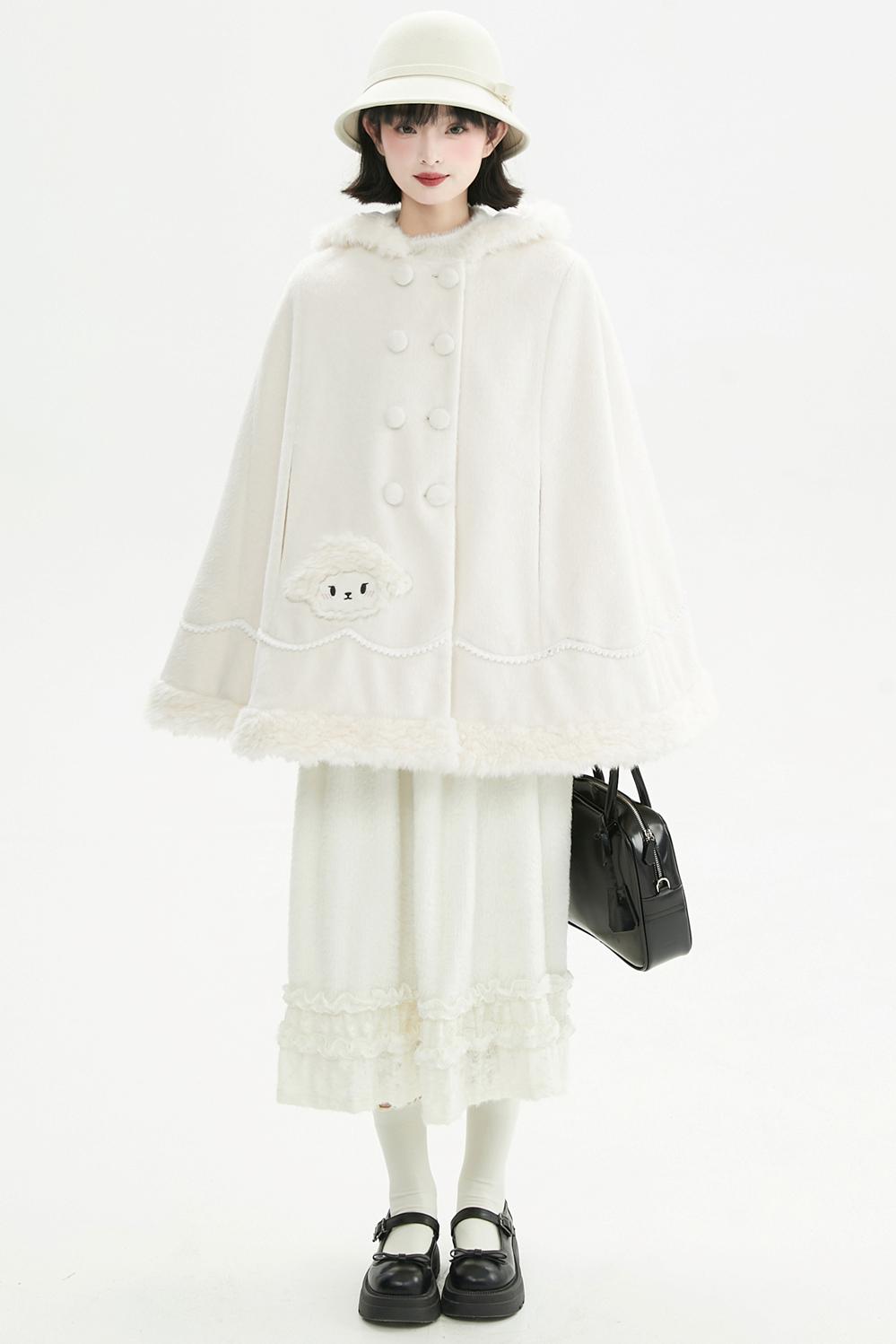 クリーミーラッフルヘムニットスカート