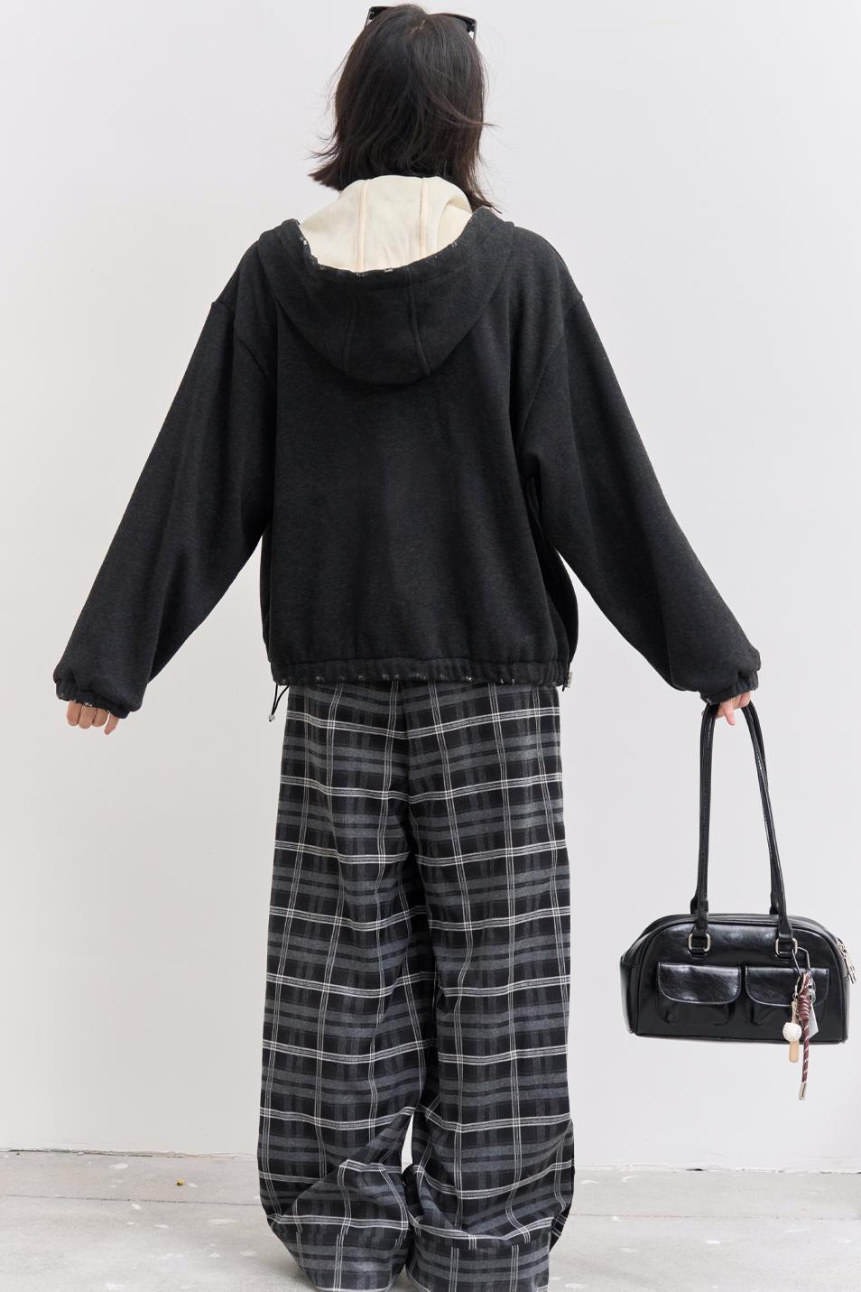 Solid Color Hooded Jacket Setup