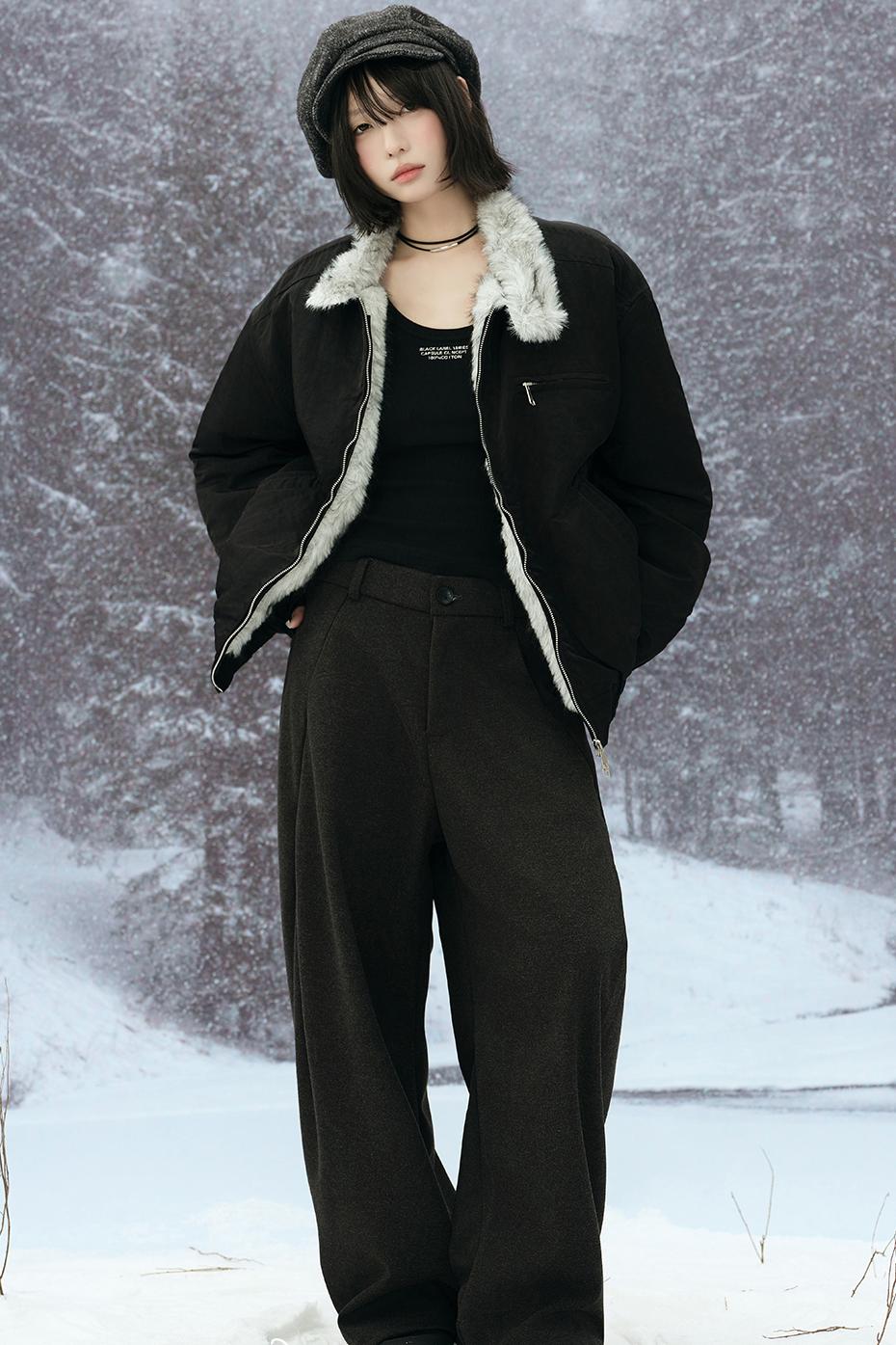 Fox Fur Collar Cotton Jacket