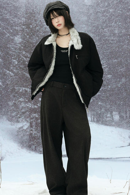 Fox Fur Collar Cotton Jacket