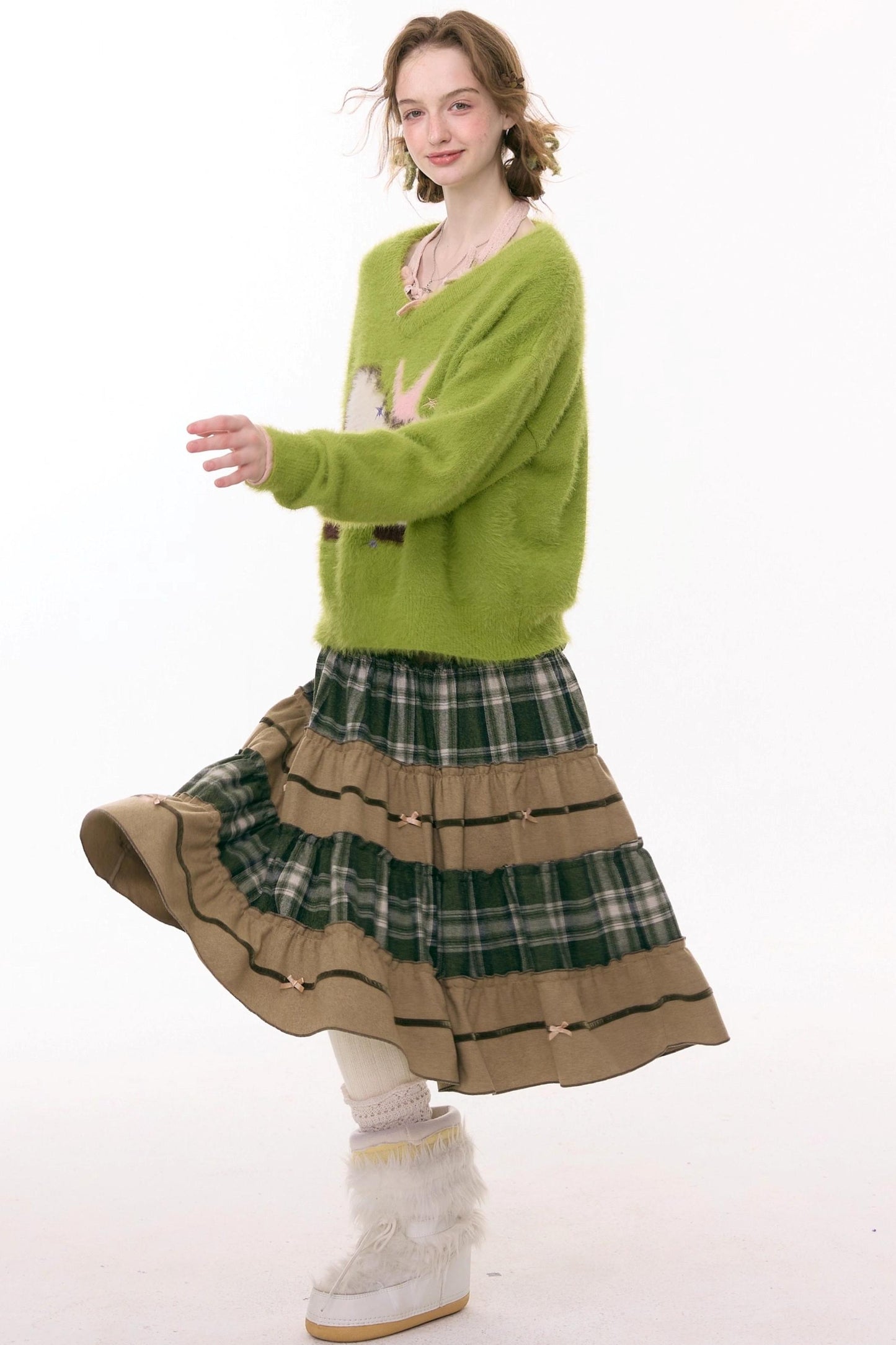 Retro Girly Plaid Skirt