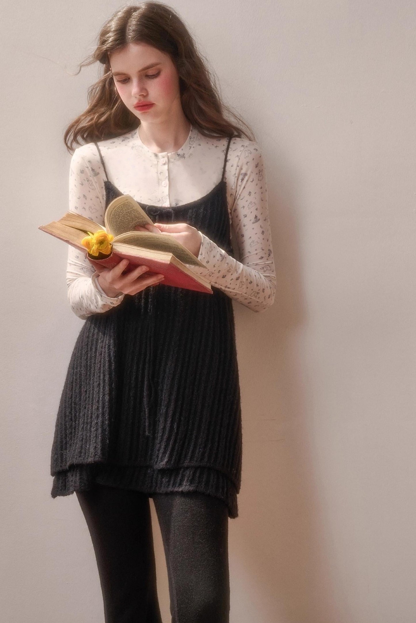 レトロスイートトップス+スリムパンツ