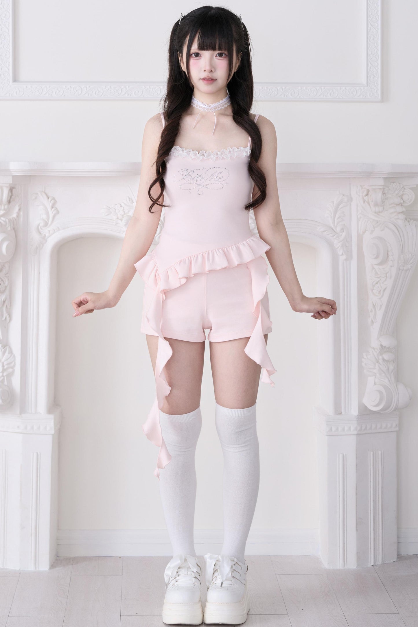 Sweat à capuche Subculture à dentelle + Caraco + Short + Pantalon long