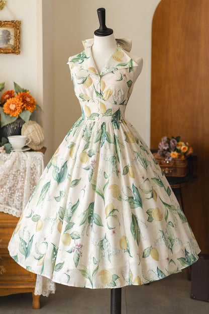 Retro Elegant Halter Neck French Flare Dress