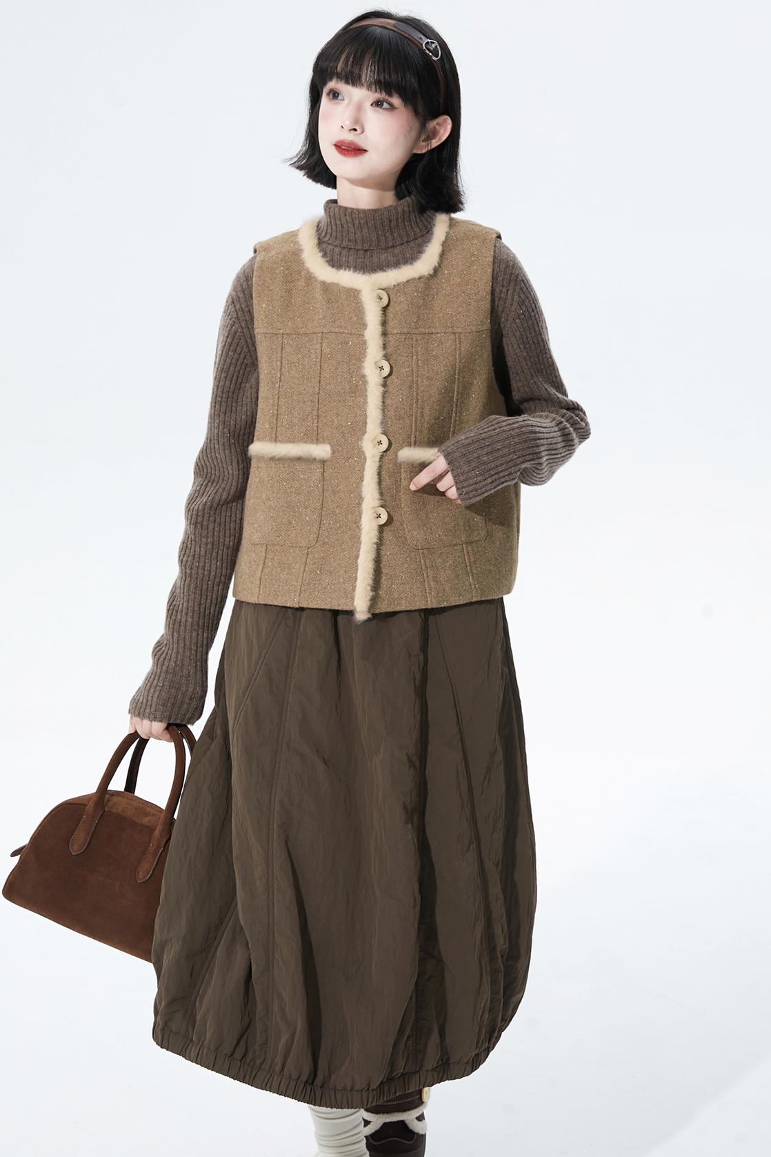 ウォームココアウールブレンドスカート