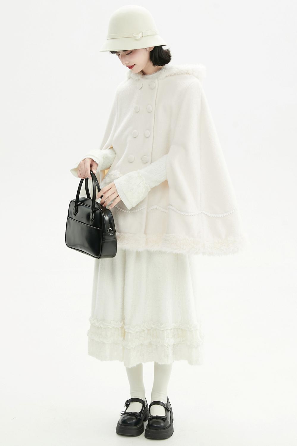 クリーミーラッフルヘムニットスカート