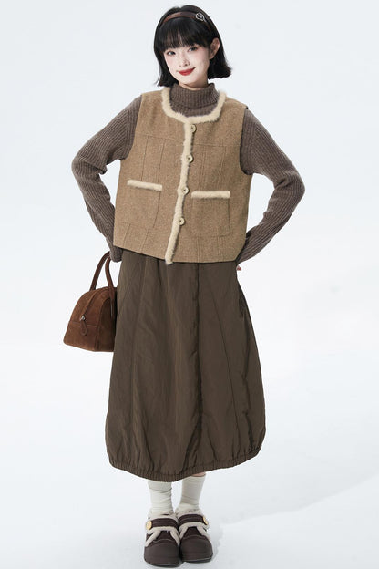 ウォームココアウールブレンドスカート