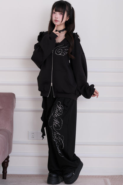 Sweat à capuche Subculture à dentelle + Caraco + Short + Pantalon long