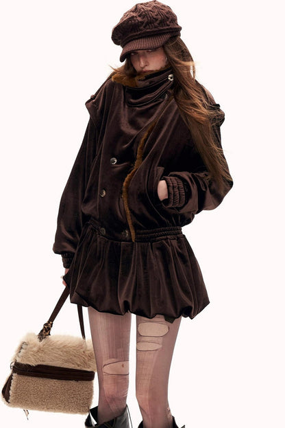 フローラルヘムパッチワークドレス