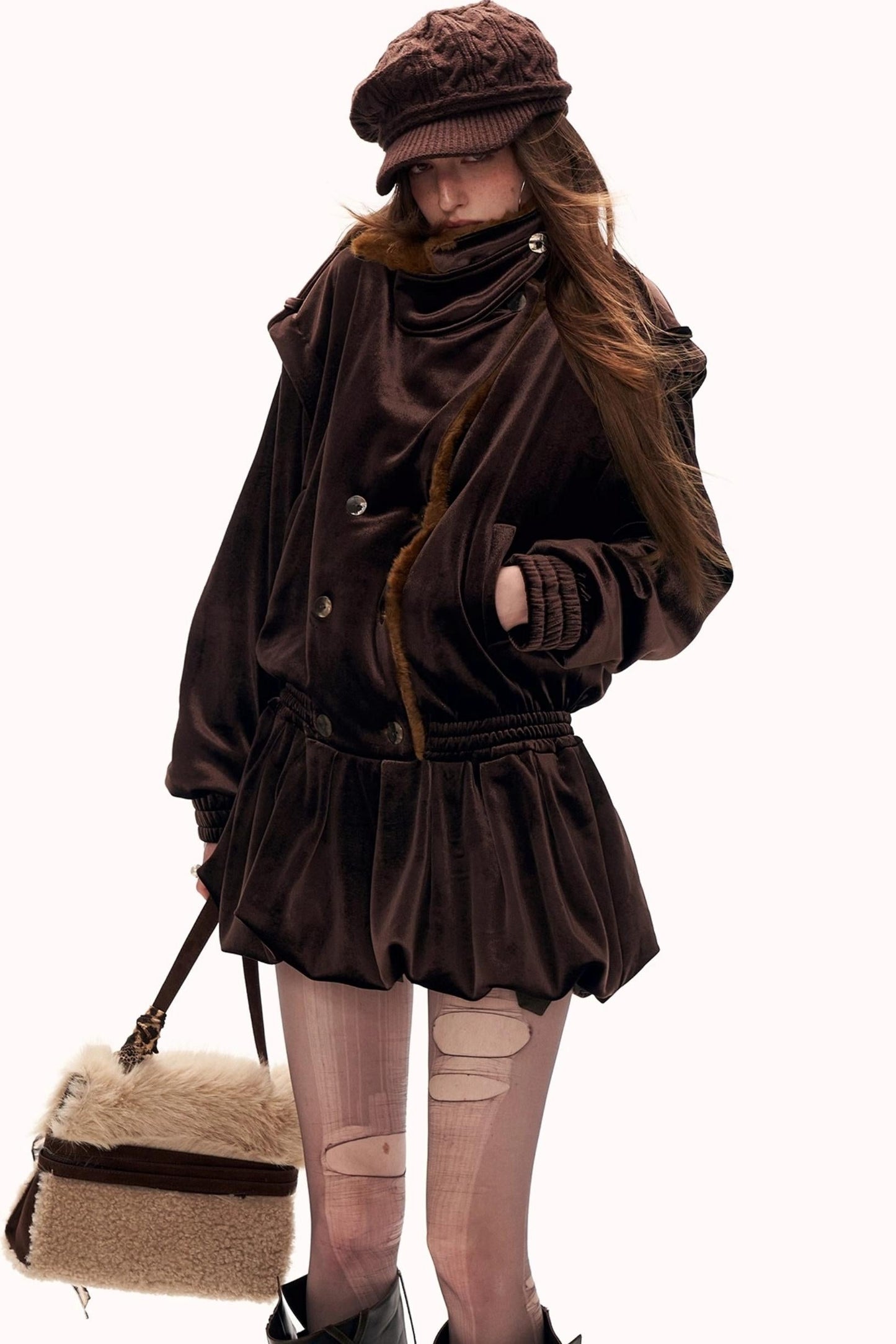 Floral Hem Patchwork Dress