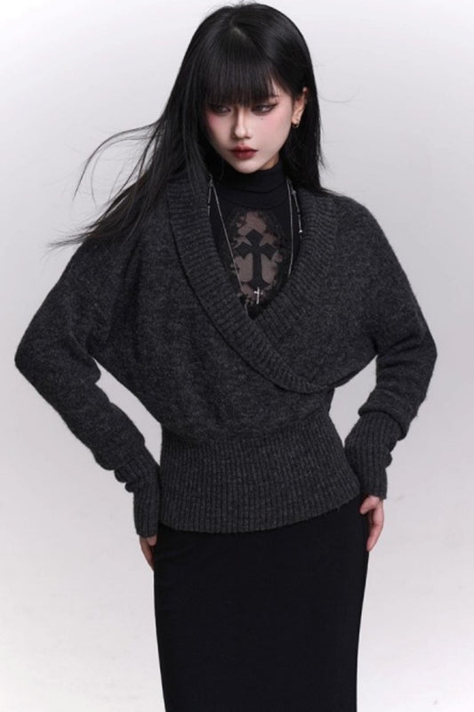 Ghost Gray Knit Sweater