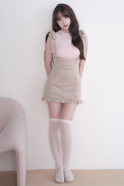 Lace Sleeve Suspender Dress Set