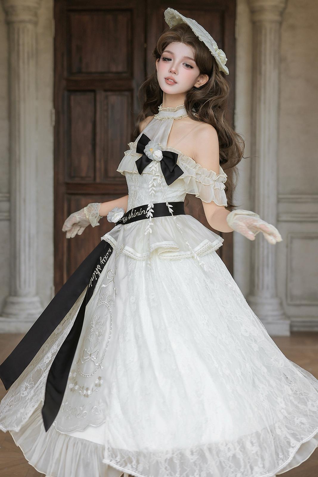 White Rose Embroidered Lolita Dress