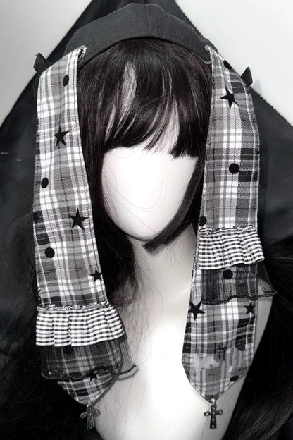 Bunny Ear Punk Plaid Beret