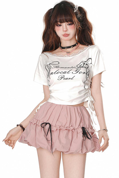Spice Lace Drawstring T-Shirt