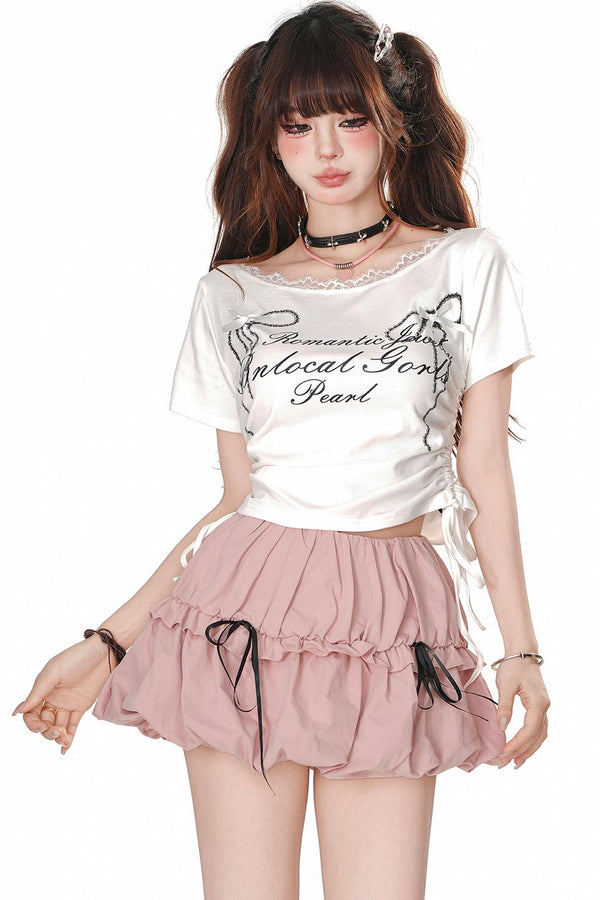 Spice Lace Drawstring T-Shirt
