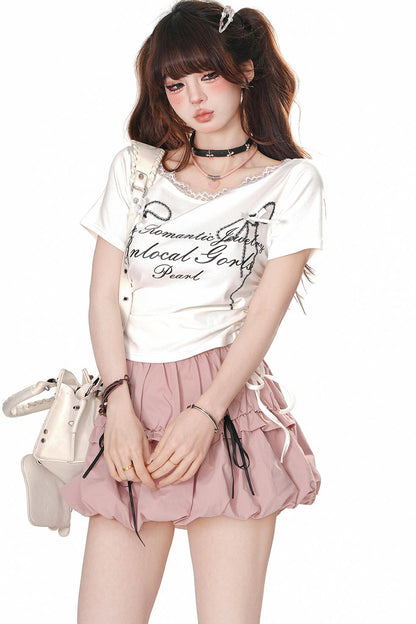 Spice Lace Drawstring T-Shirt