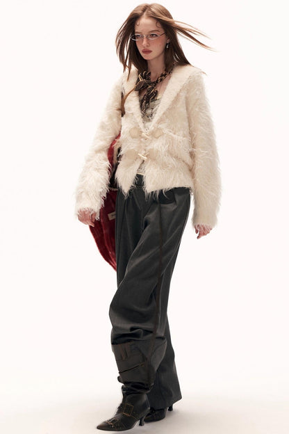 グレイフリースワイドレッグパンツ