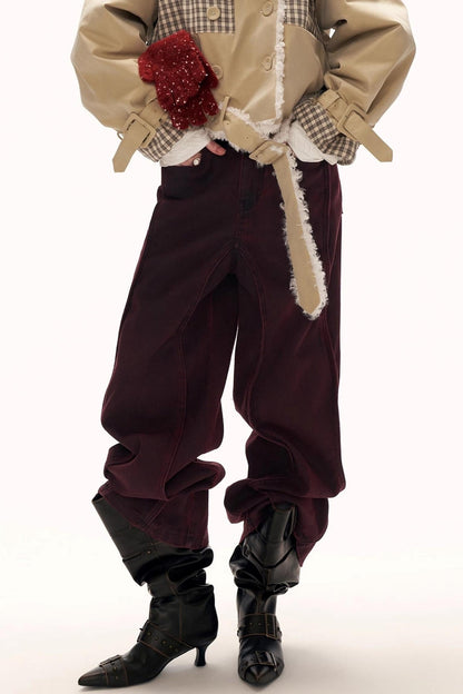 Black Wave Denim Pants