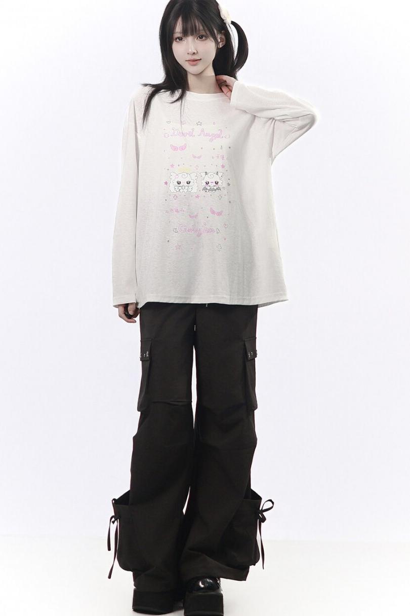 Studded Gathered Cargo Pants