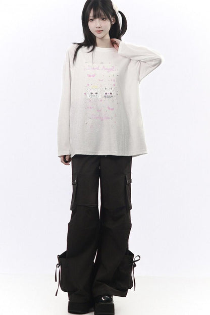Studded Gathered Cargo Pants