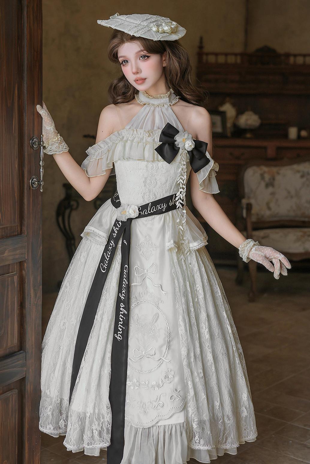 White Rose Embroidered Lolita Dress