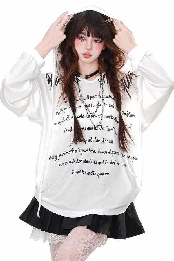 ルーズVネックフードトップス