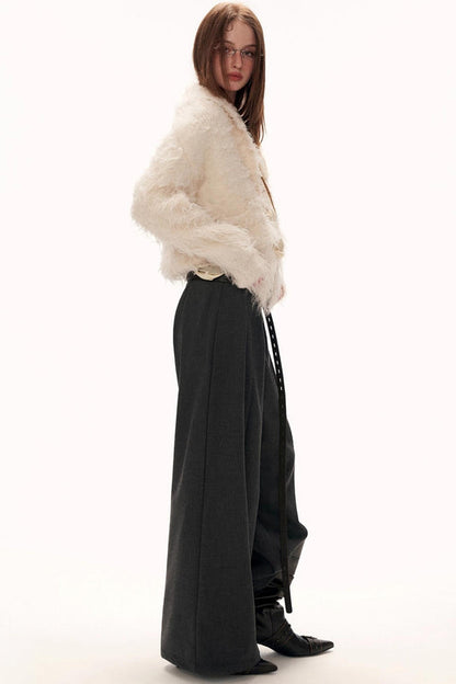 グレイフリースワイドレッグパンツ