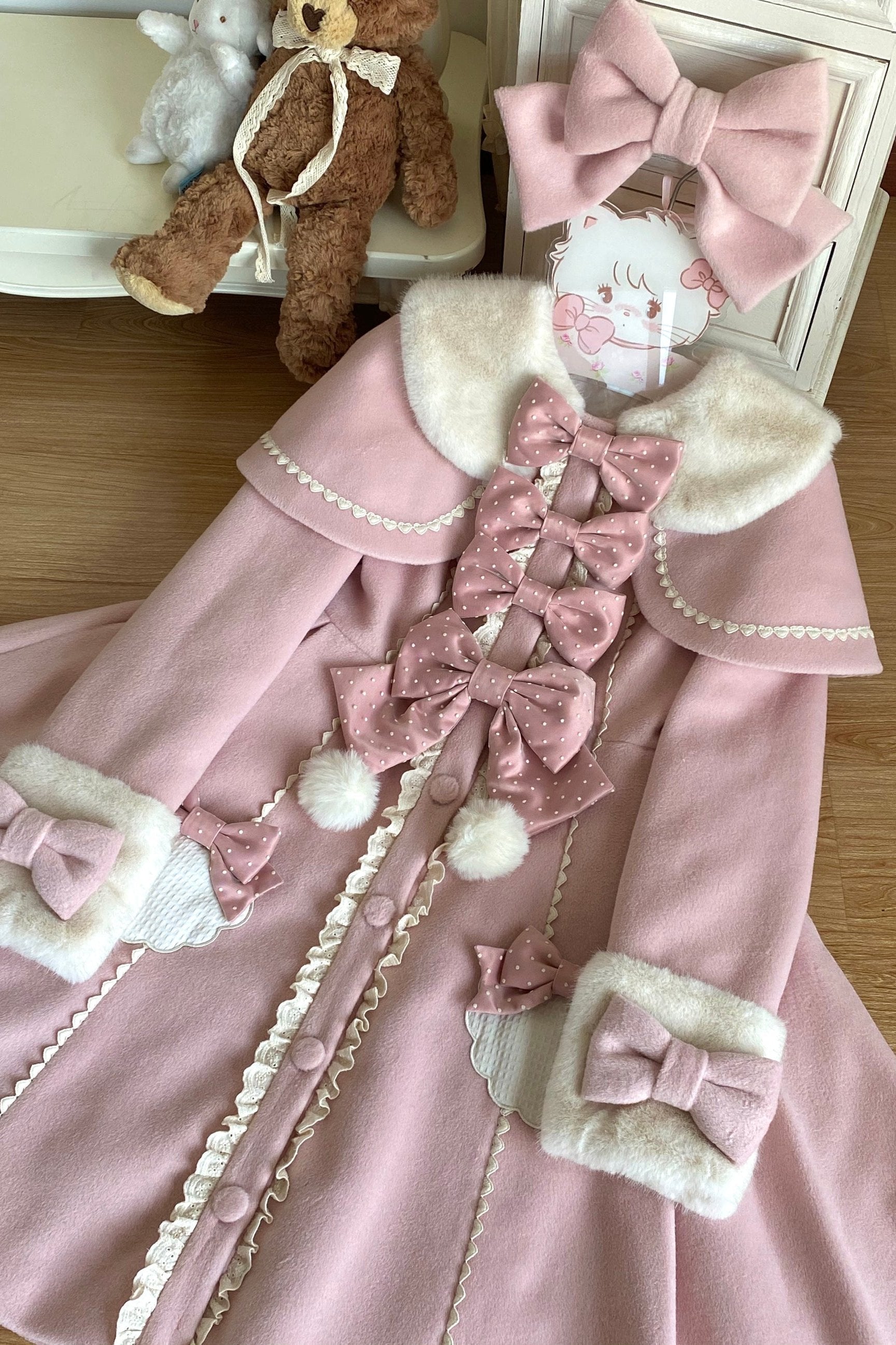 予約商品】3Colorsファートリムケープリボンロリータスイート