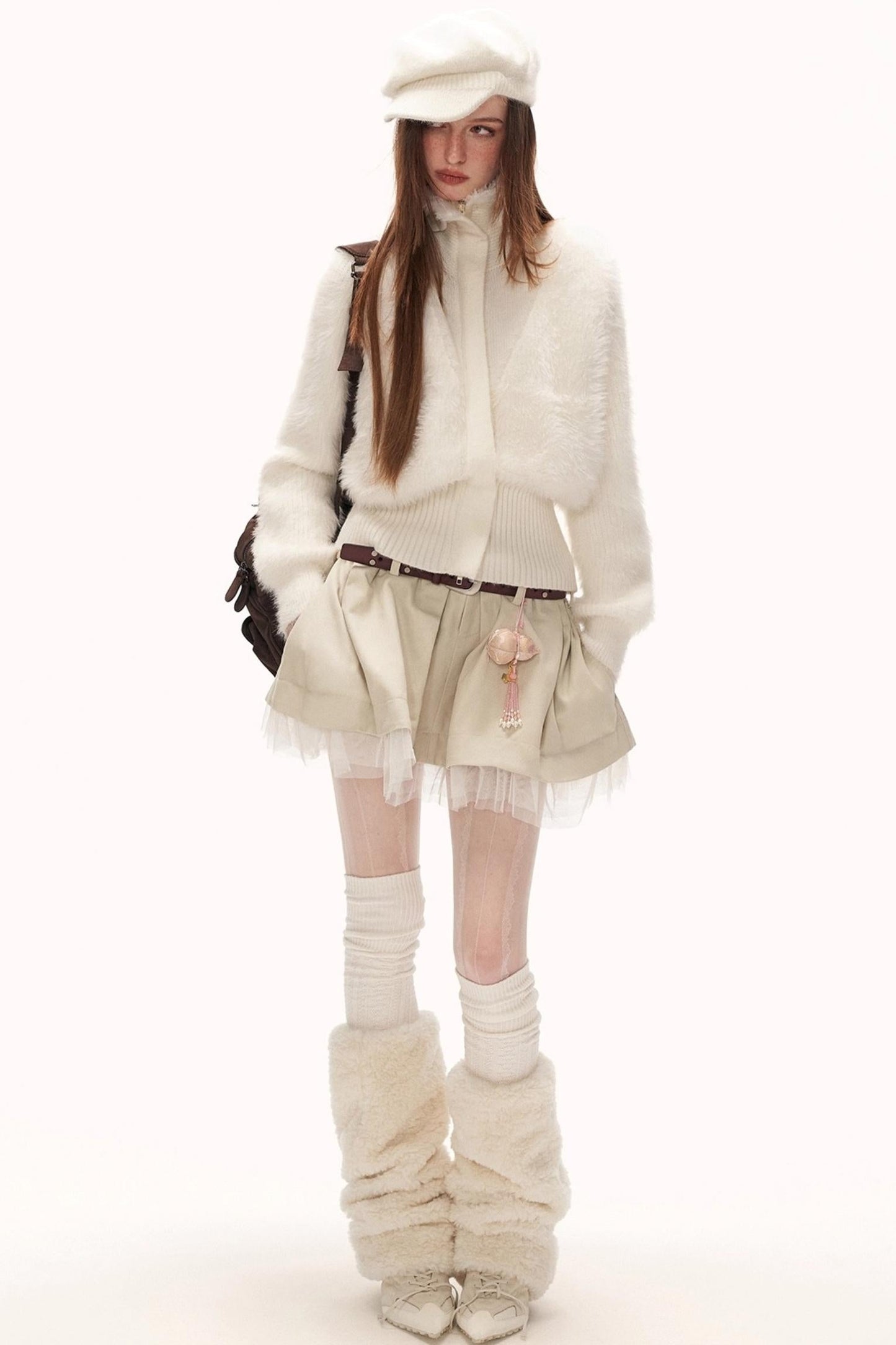 Winged Knit Turtleneck Sweater