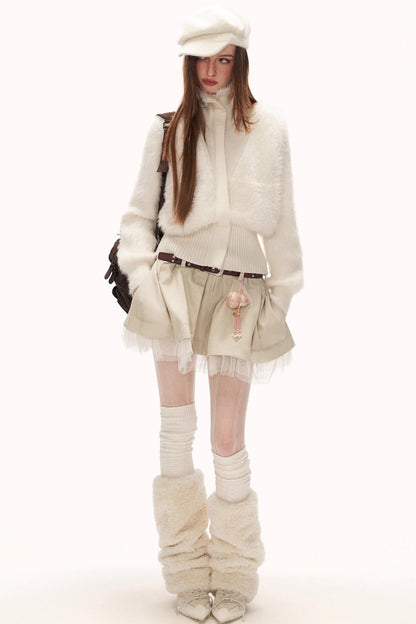 Winged Knit Turtleneck Sweater