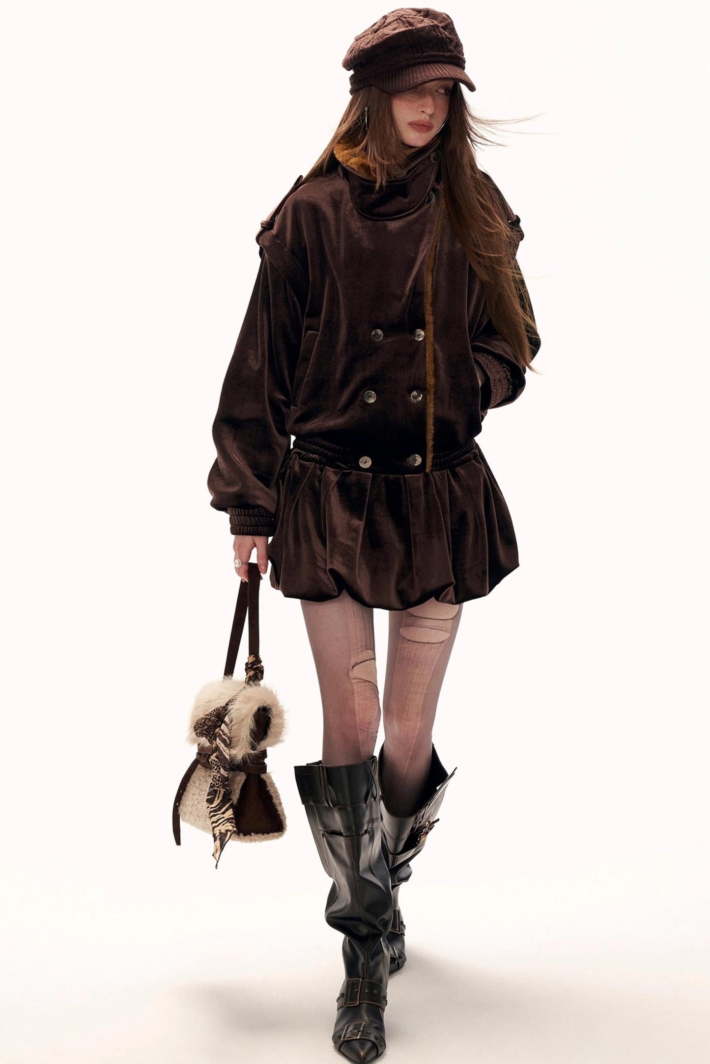 Floral Hem Patchwork Dress