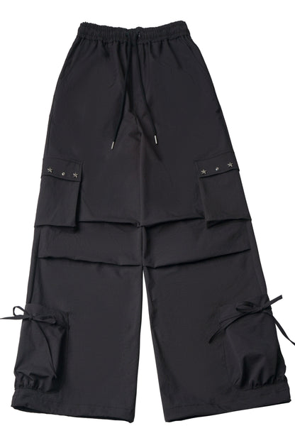 Studded Gathered Cargo Pants