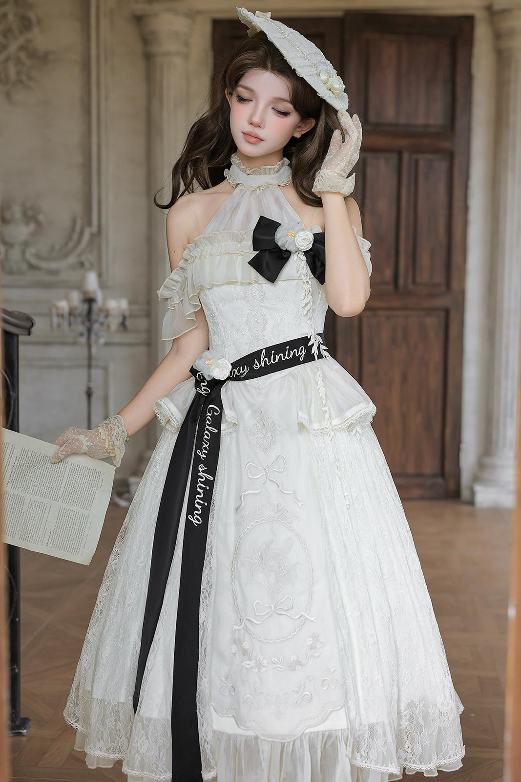White Rose Embroidered Lolita Dress
