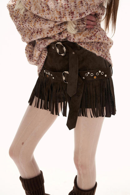 Suede Fringe Pants