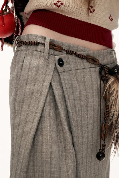 モードパッチワークストライプパンツ