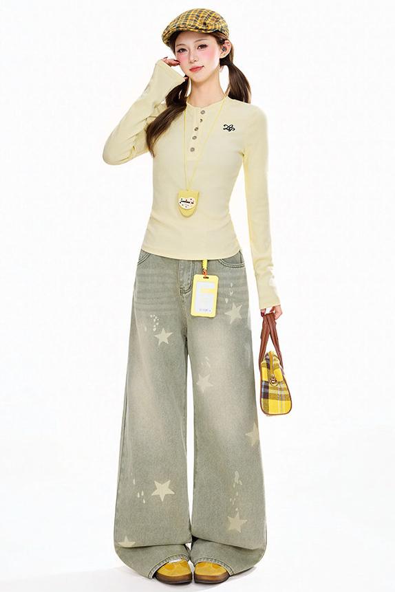 Vintage Star Wide Leg Jeans