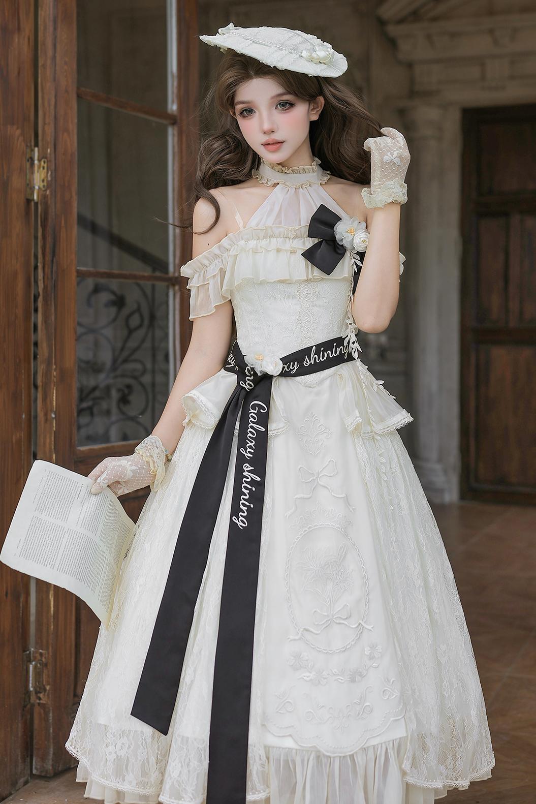 White Rose Embroidered Lolita Dress