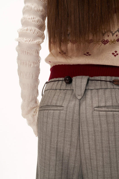 モードパッチワークストライプパンツ