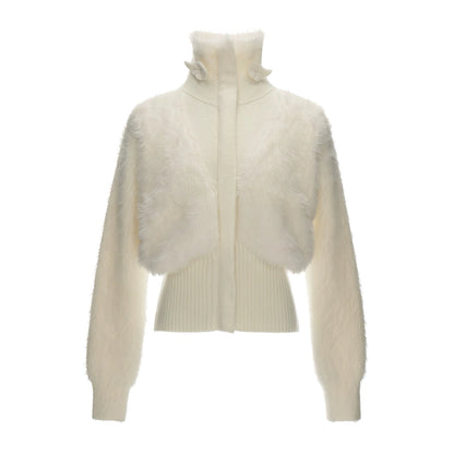 Winged Knit Turtleneck Sweater