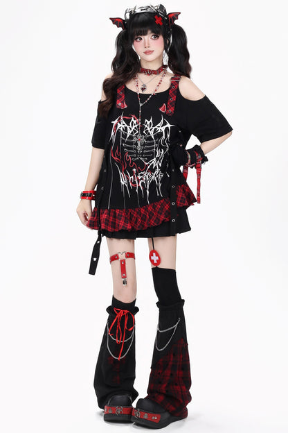 Subkultur-Legwarmer mit Kreuzmotiv