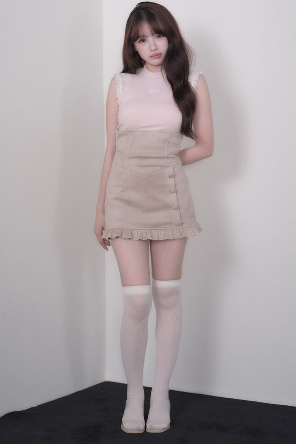 Lace Sleeve Suspender Dress Set