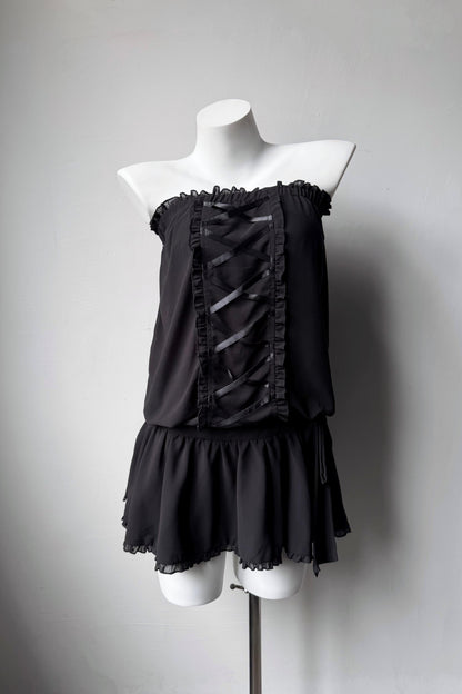 Vintage Show-Style Strapless Dress