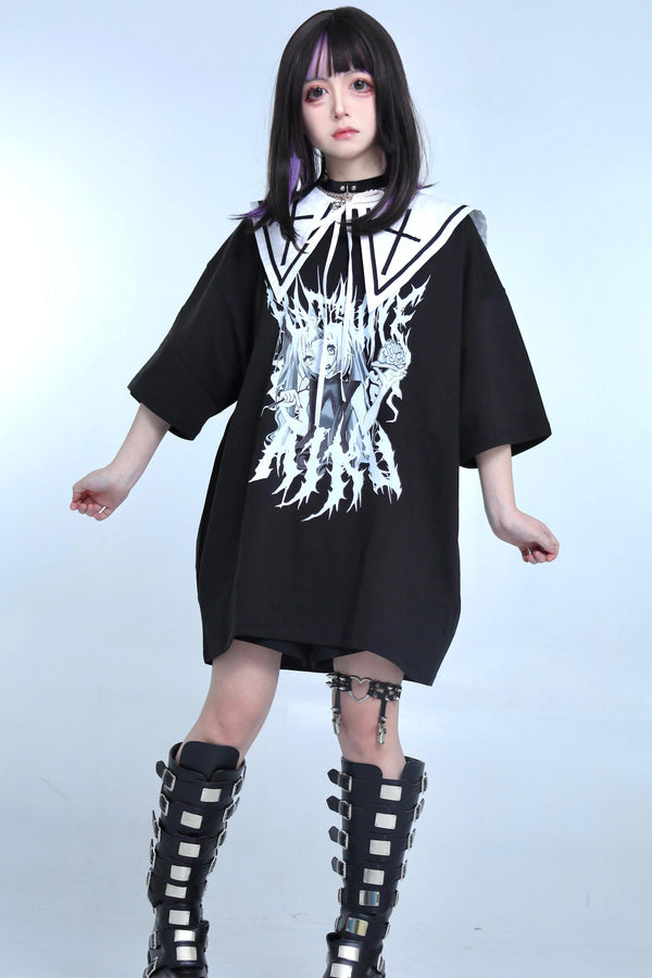 地雷セーラーオーバーTシャツ