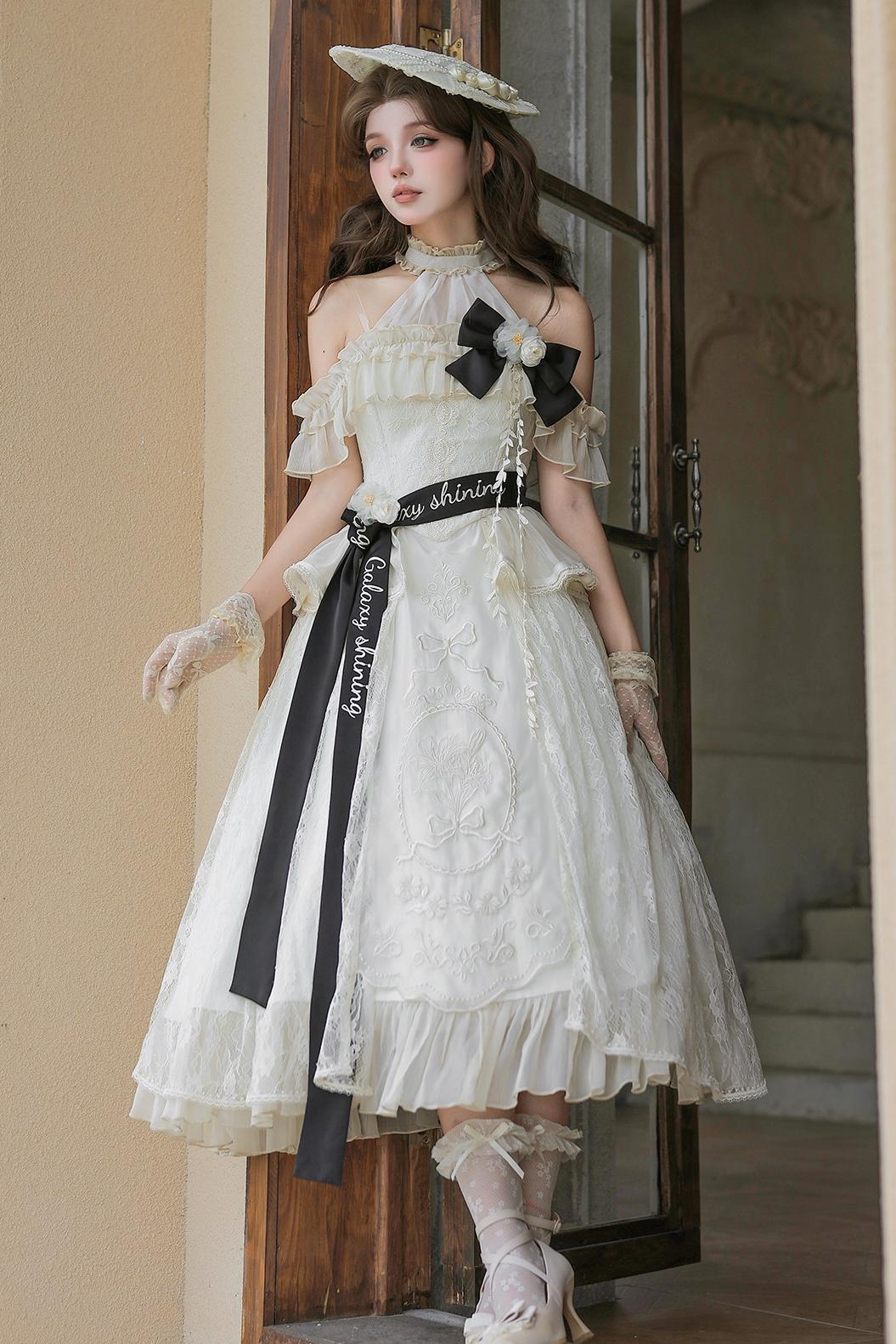 White Rose Embroidered Lolita Dress