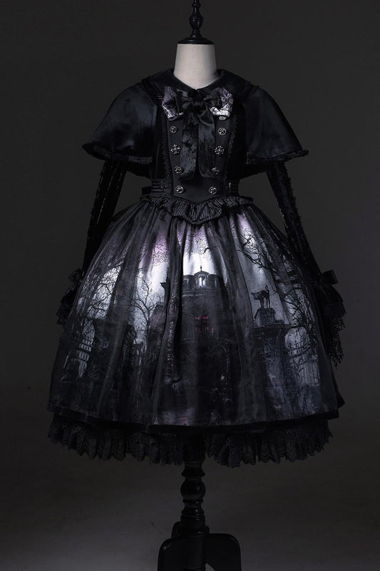 [Deadline for reservation: February 23rd] Horror House Spider Web Gothic Cape Dress