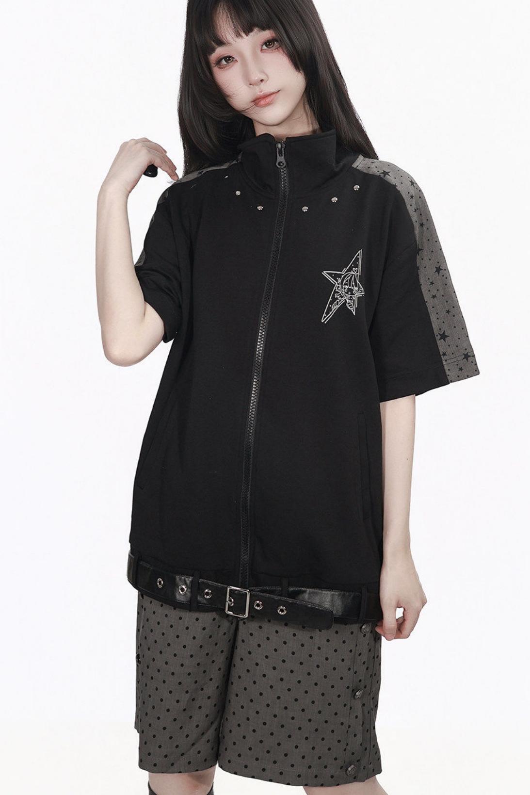 Monochrome Star Dot Shorts Set