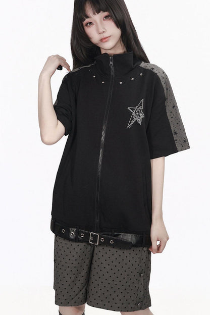 Monochrome Star Dot Shorts Set
