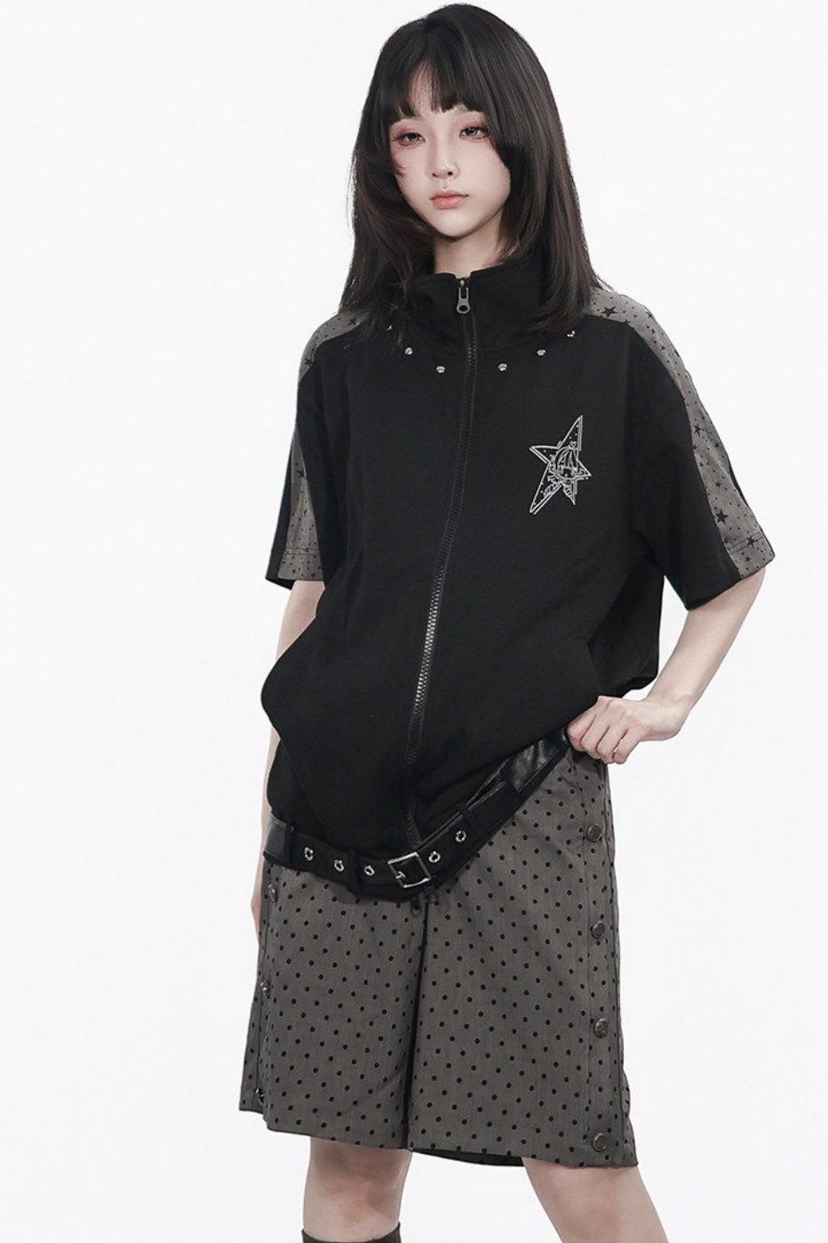 Monochrome Star Dot Shorts Set