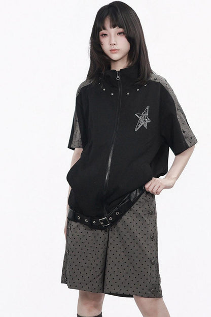 Monochrome Star Dot Shorts Set
